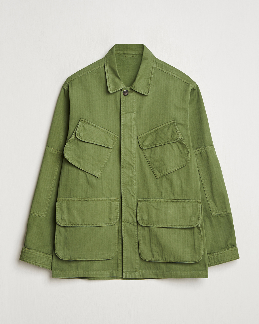 Mies | Takit | Drake's | Herringbone Jungle Jacket Olive