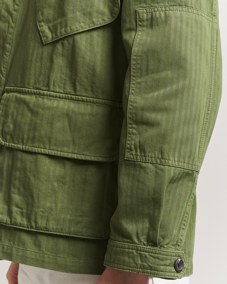Mies | Takit | Drake's | Herringbone Jungle Jacket Olive