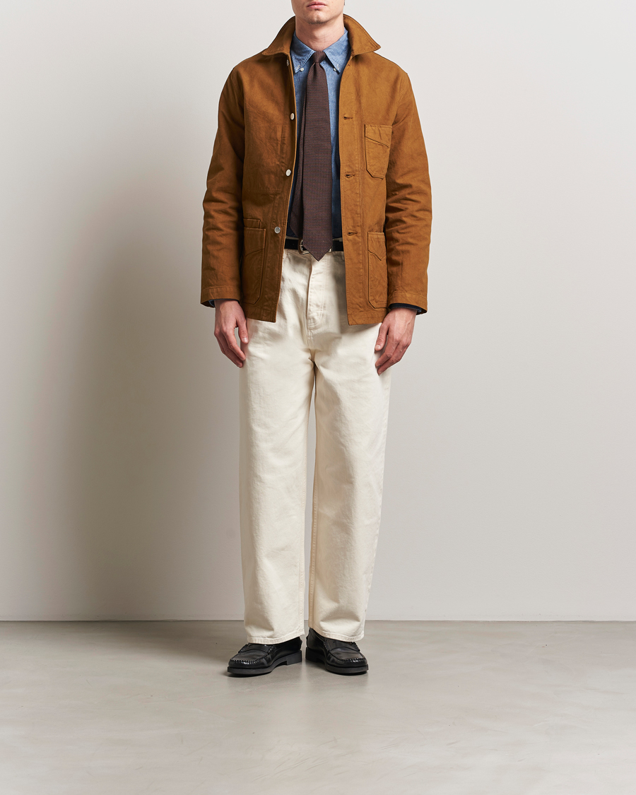 Mies | Takit | Drake's | Duck Cotton Canvas Chore Jacket Tobacco