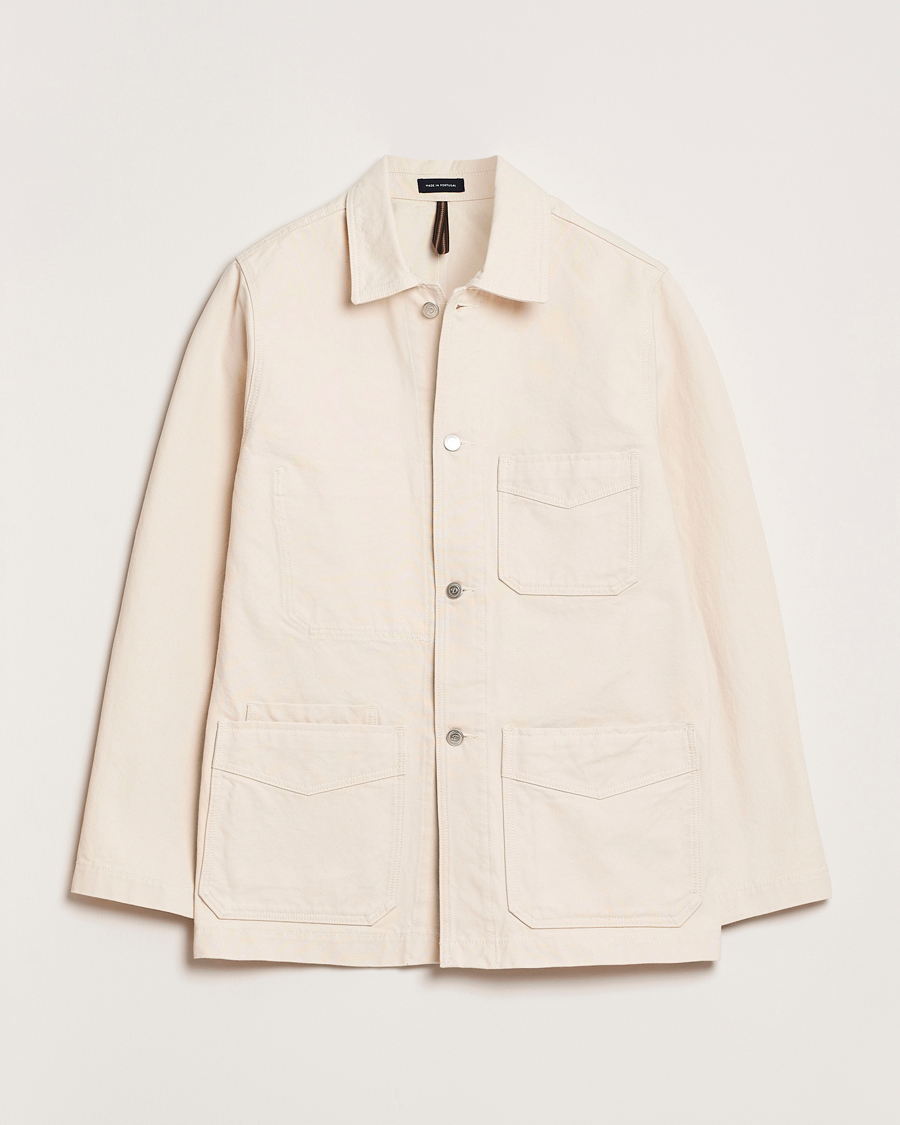 Mies | Takit | Drake's | Duck Cotton Canvas Shore Jacket Natural