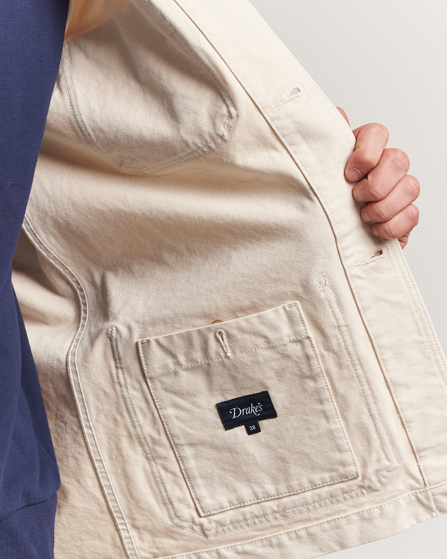 Mies | Takit | Drake's | Duck Cotton Canvas Shore Jacket Natural