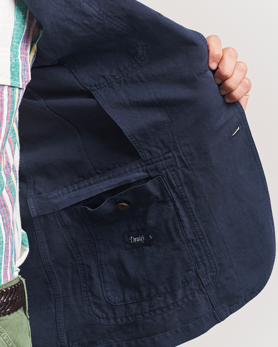 Mies | Pikkutakit | Drake's | MKI Cotton/linen Games Blazer Navy