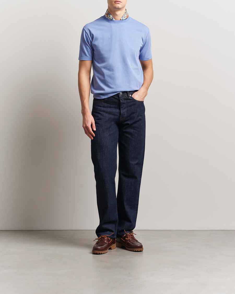 Mies | T-paidat | Drake's | Embroidered Hiking T-Shirt Lavender Blue