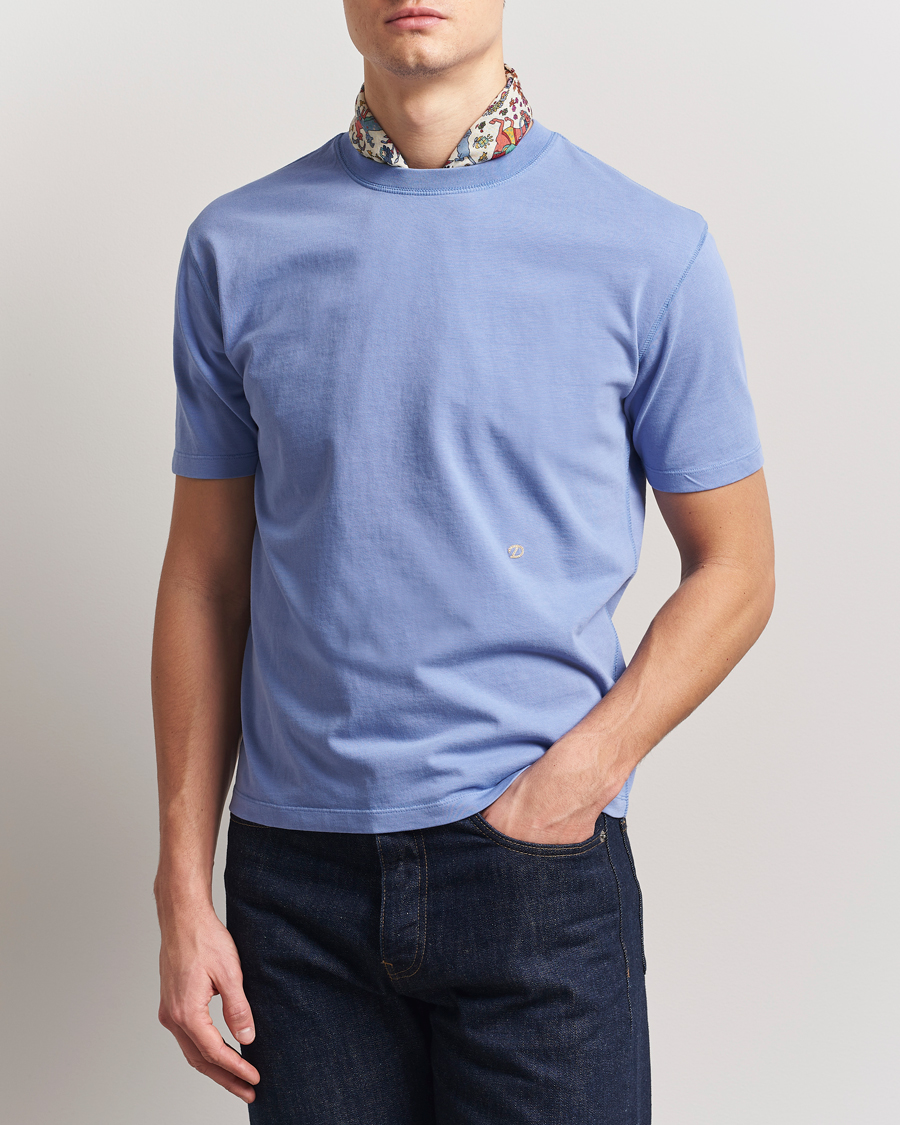 Mies | T-paidat | Drake's | Embroidered Hiking T-Shirt Lavender Blue