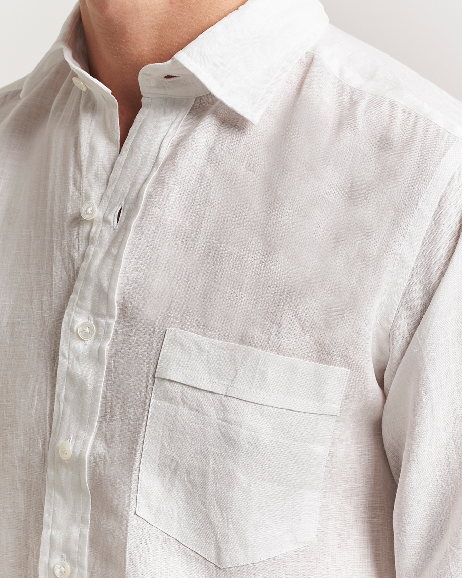 Mies | Kauluspaidat | Drake's | Linen Summer Shirt Ecru