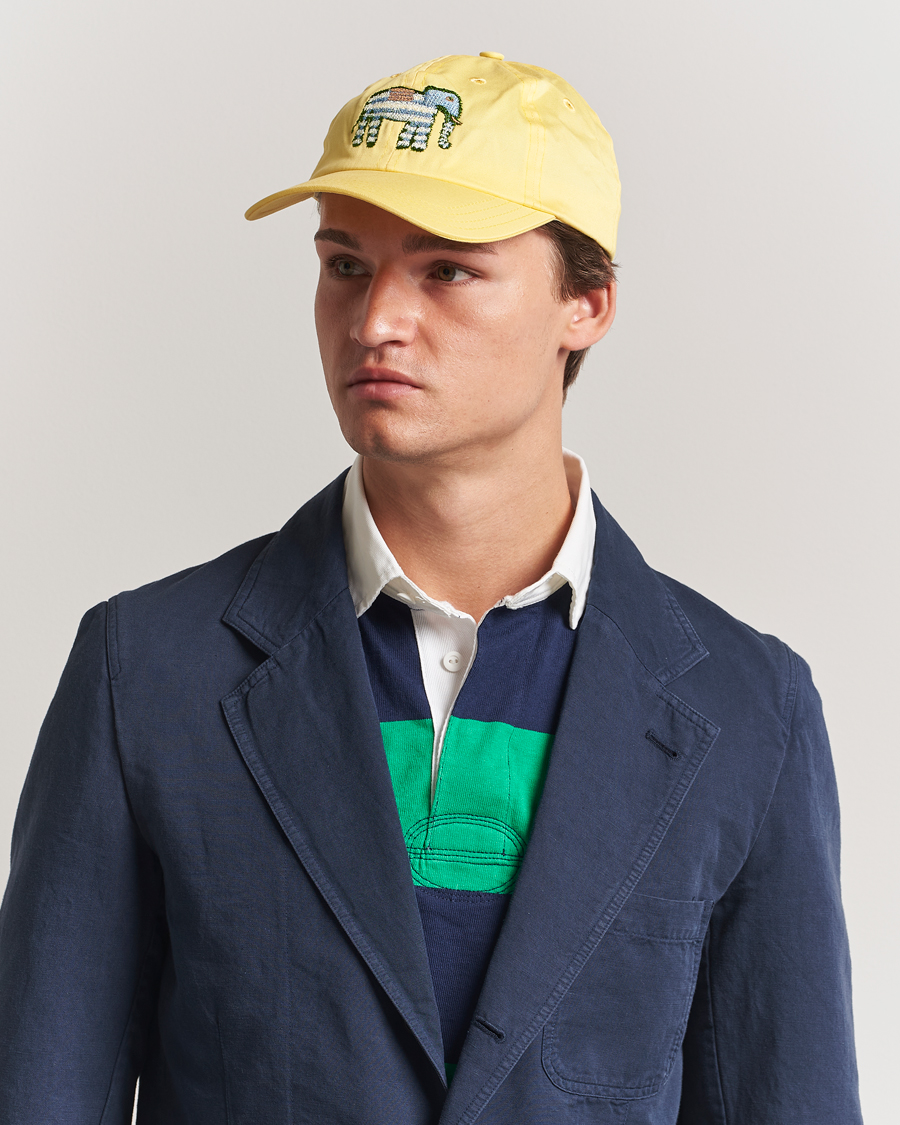 Mies | Drake's Elephant Embroidered Cap Lemon | Drake's | Elephant Embroidered Cap Lemon