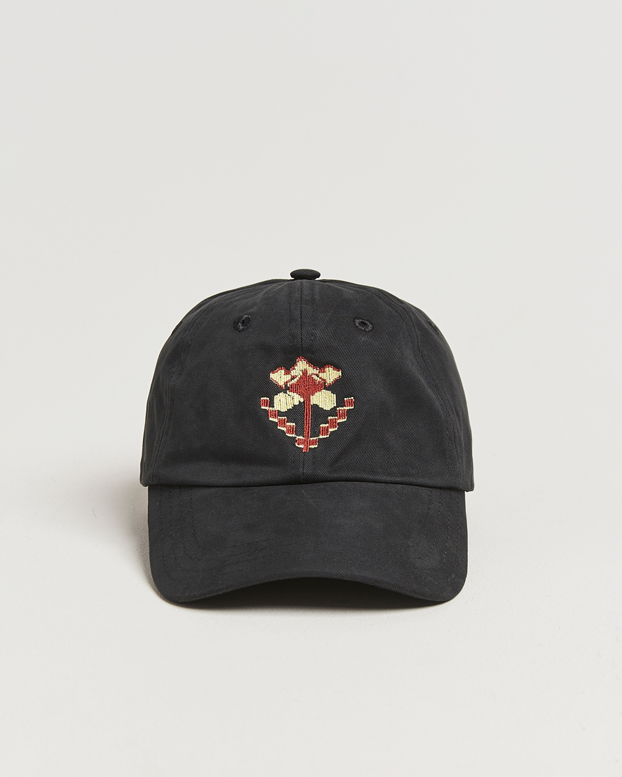 Mies | Drake's Flower Embroidered Cap Black | Drake's | Flower Embroidered Cap Black