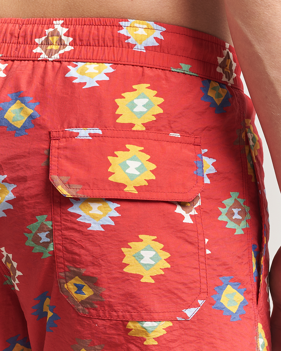 Mies | Uimahousut | Drake's | Kelim Drawstring Swimshorts Red