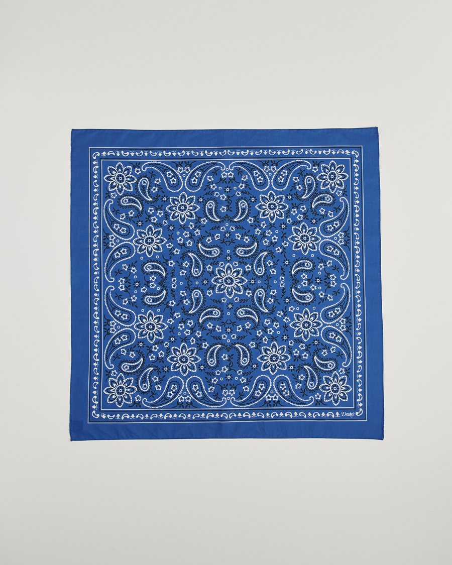 Mies | Drake's Classic Paisley Bandana Blue | Drake's | Classic Paisley Bandana Blue