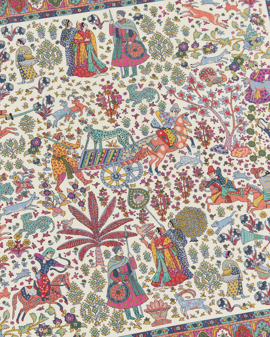 Mies | Drake's Floral Moghul Bandana Ecru/Navy/Magenta | Drake's | Floral Moghul Bandana Ecru/Navy/Magenta