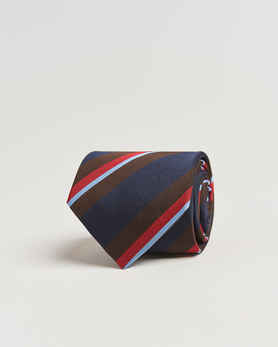 Mies | Drake's Mogador Stripe Tie Navy | Drake's | Mogador Stripe Tie Navy