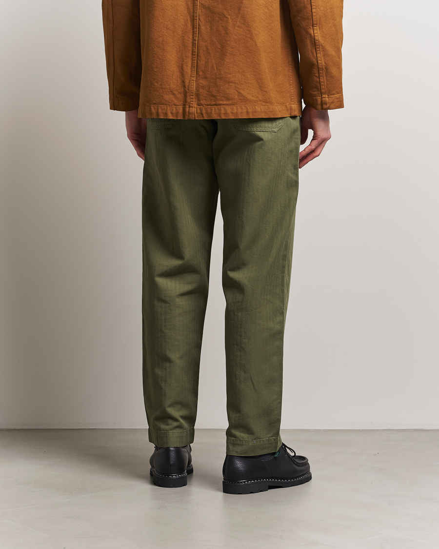 Mies | Housut | Drake's | Fatigue Cotton Trousers Olive