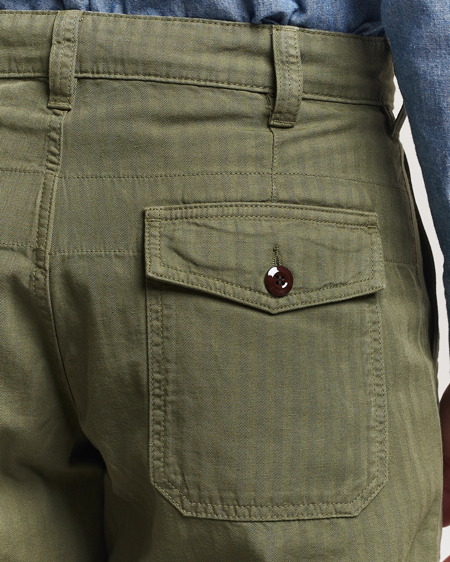 Mies | Housut | Drake's | Fatigue Cotton Trousers Olive