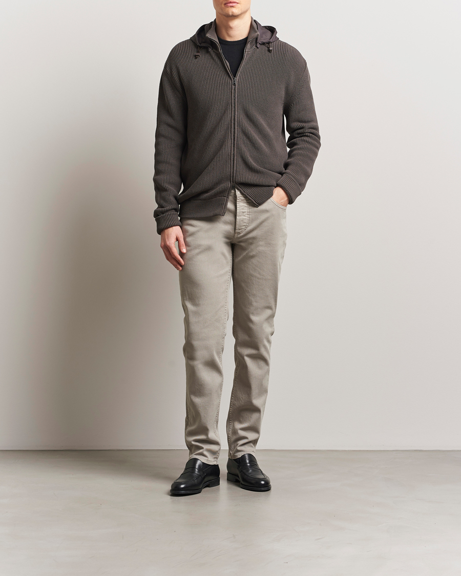 Mies | Takit | Herno | Cotton Knit Hybrid Jacket Brown
