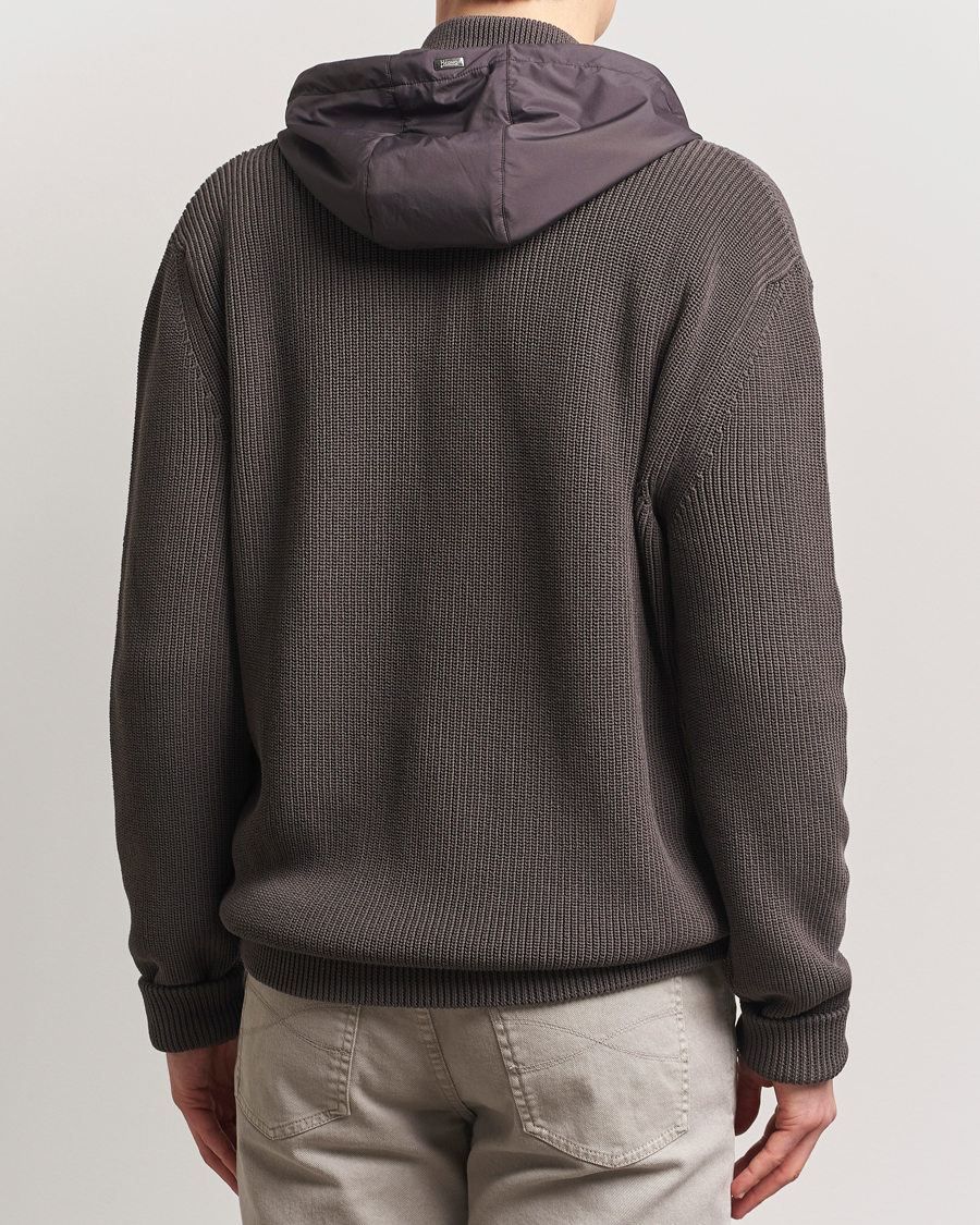 Mies | Takit | Herno | Cotton Knit Hybrid Jacket Brown