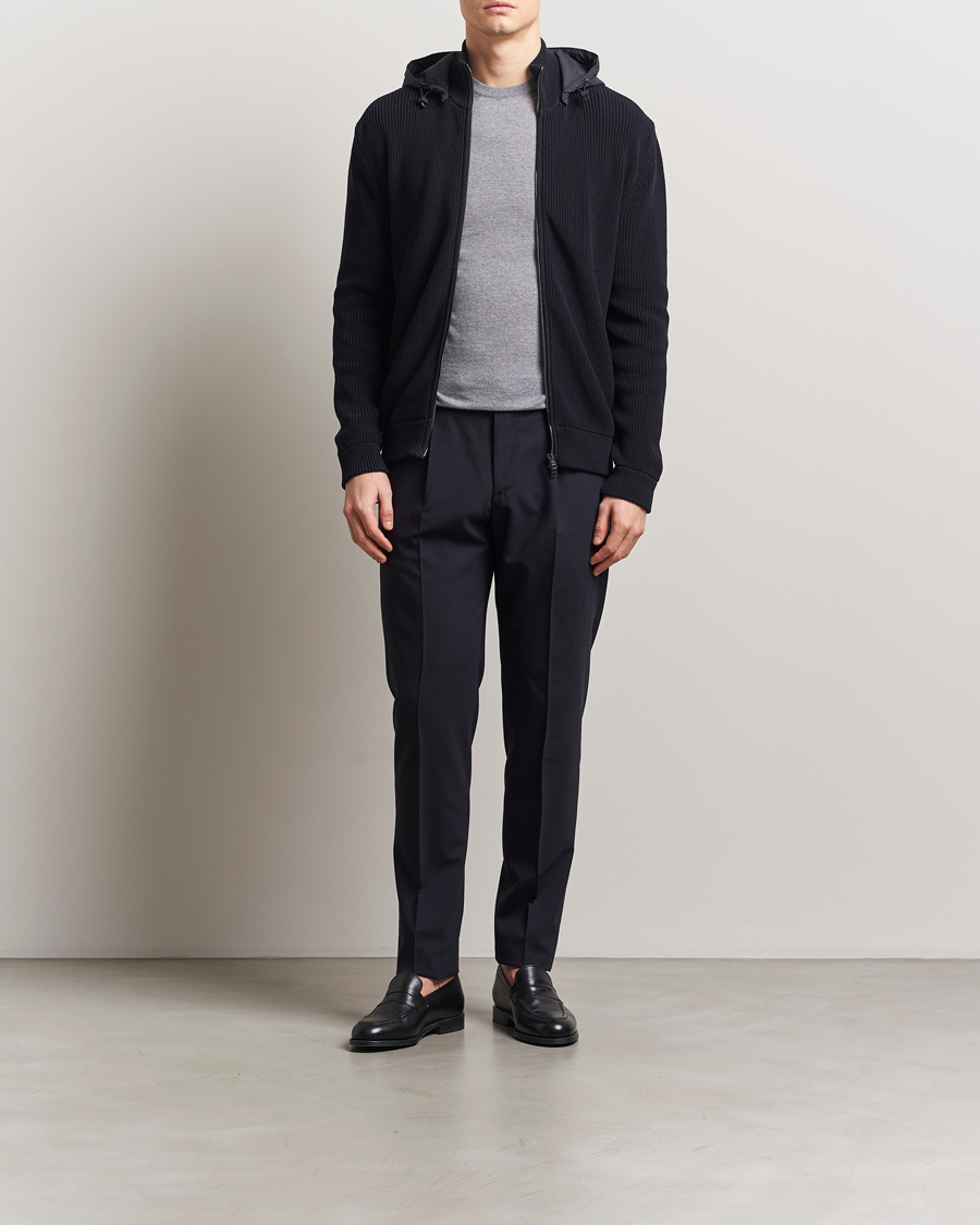 Mies | Takit | Herno | Cotton Knit Hybrid Jacket Navy