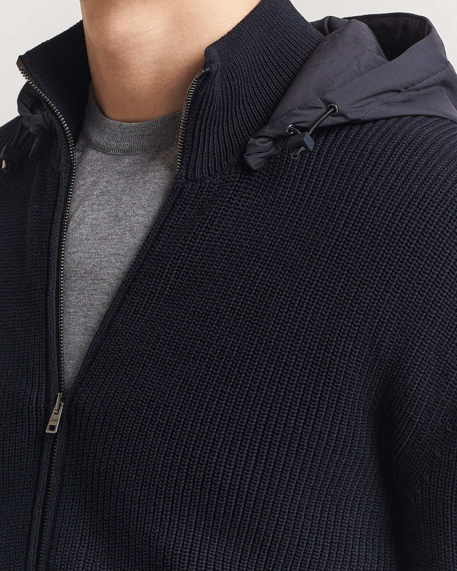 Mies | Takit | Herno | Cotton Knit Hybrid Jacket Navy