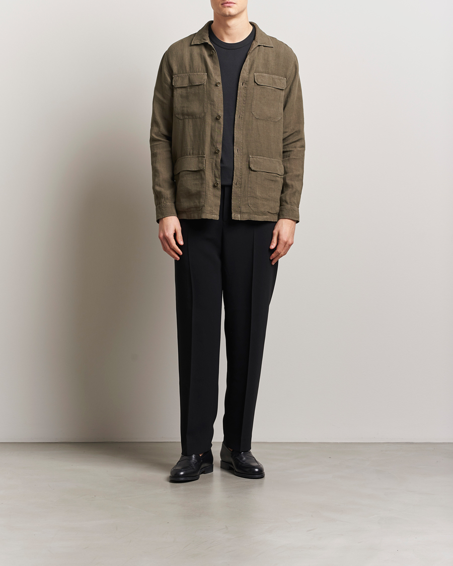 Mies | Takit | Herno | Linen Safari Jacket Military