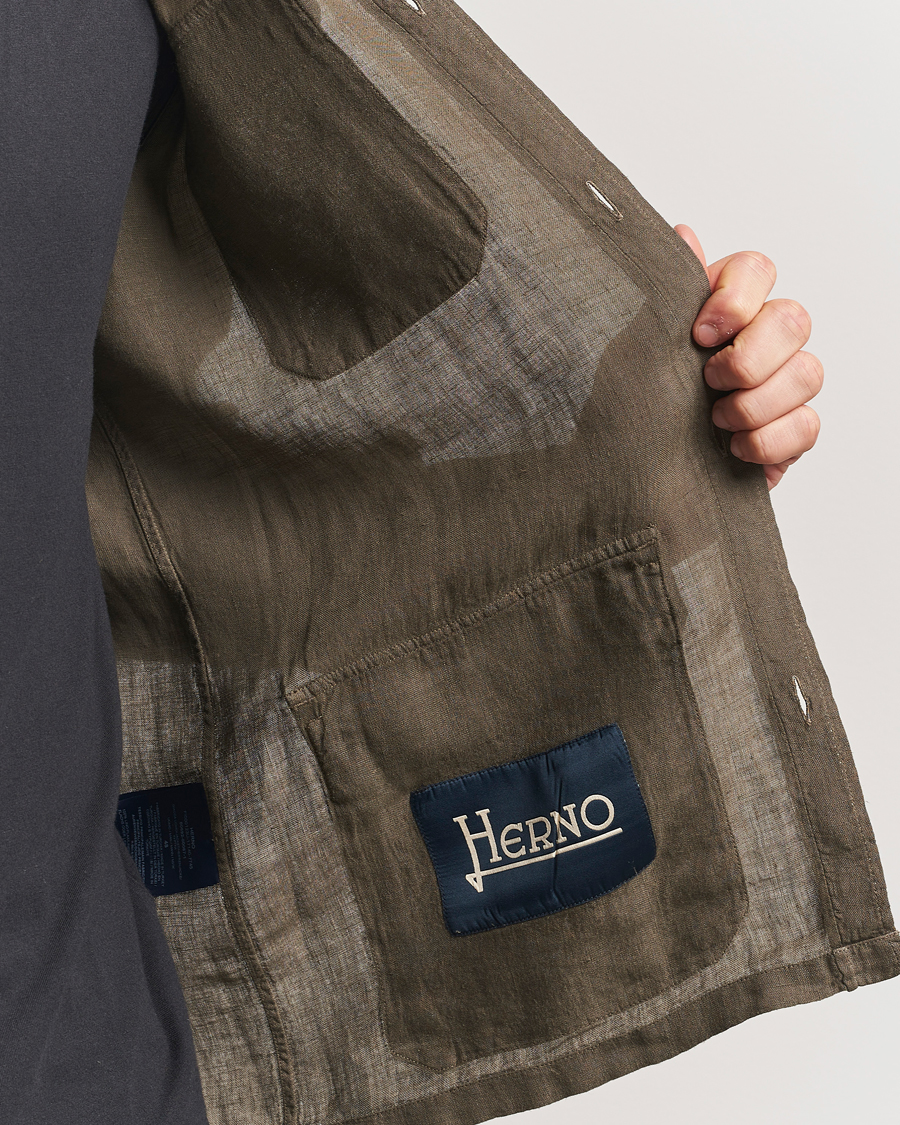 Mies | Takit | Herno | Linen Safari Jacket Military