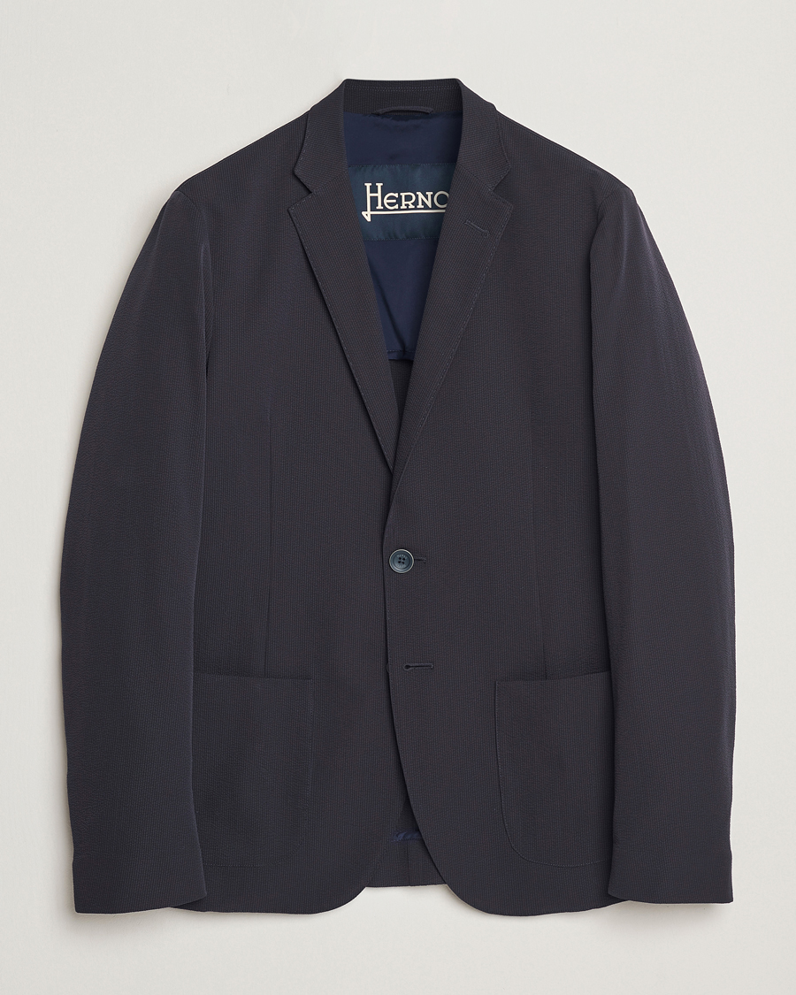 Mies | Pikkutakit | Herno | Seersucker Blazer Navy