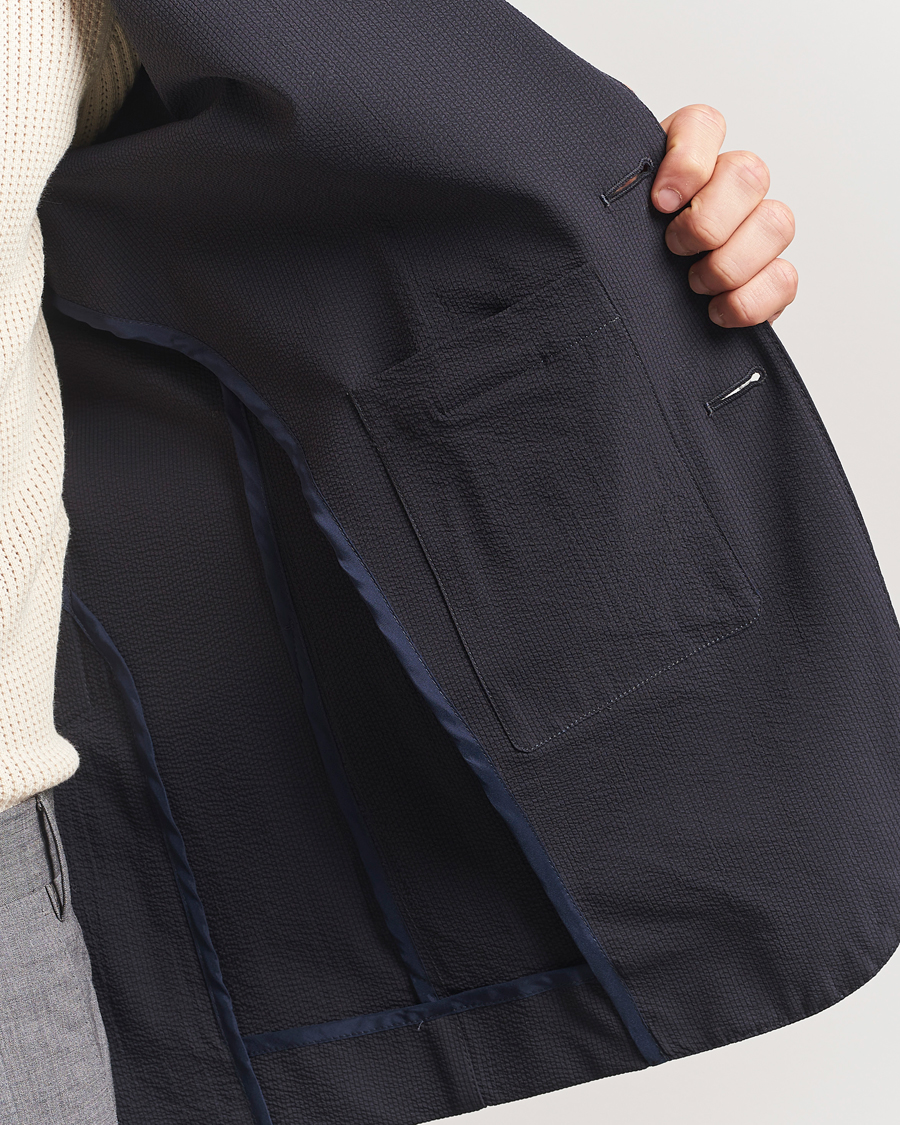 Mies | Pikkutakit | Herno | Seersucker Blazer Navy