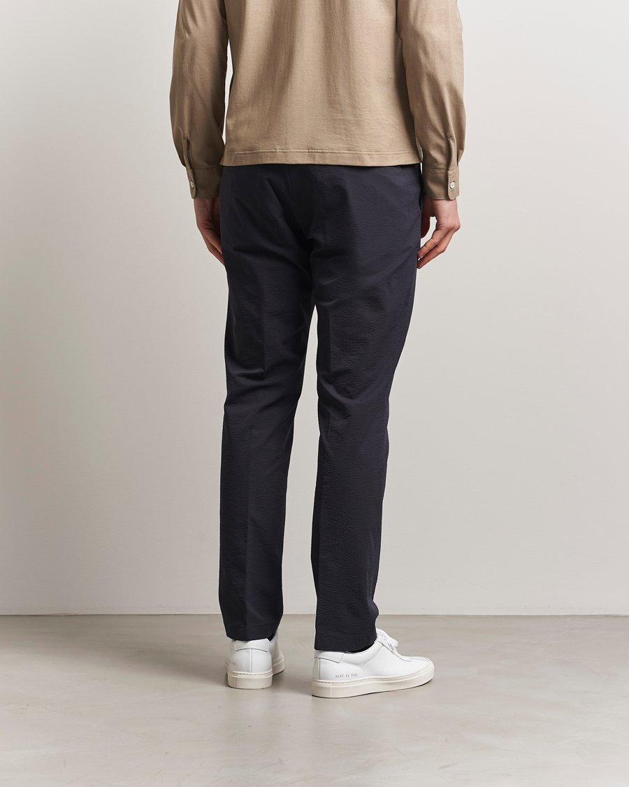 Mies | Housut | Herno | Seersucker Drawstring Pants Navy