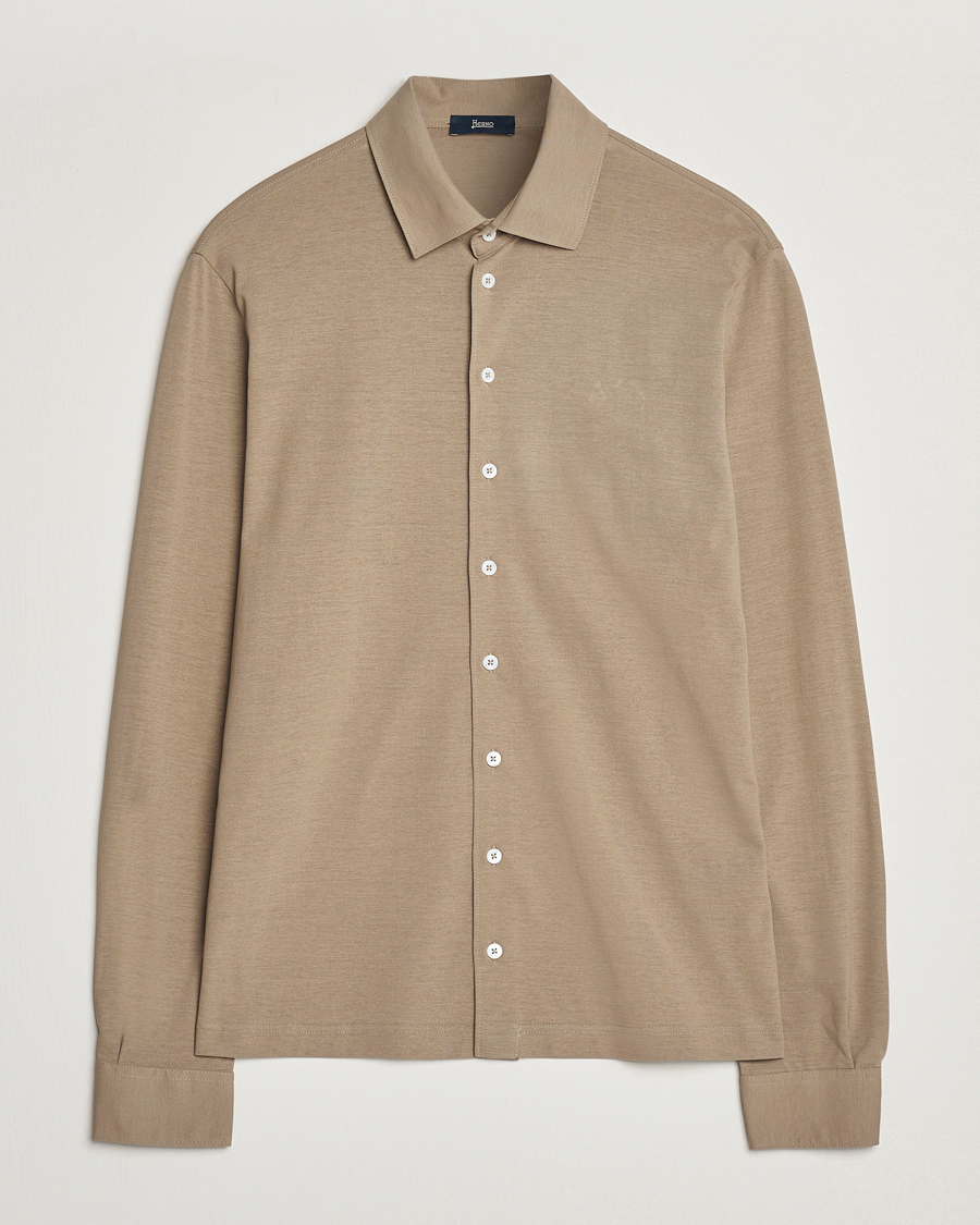 Mies | Kauluspaidat | Herno | Cotton Crepe Shirt Olive