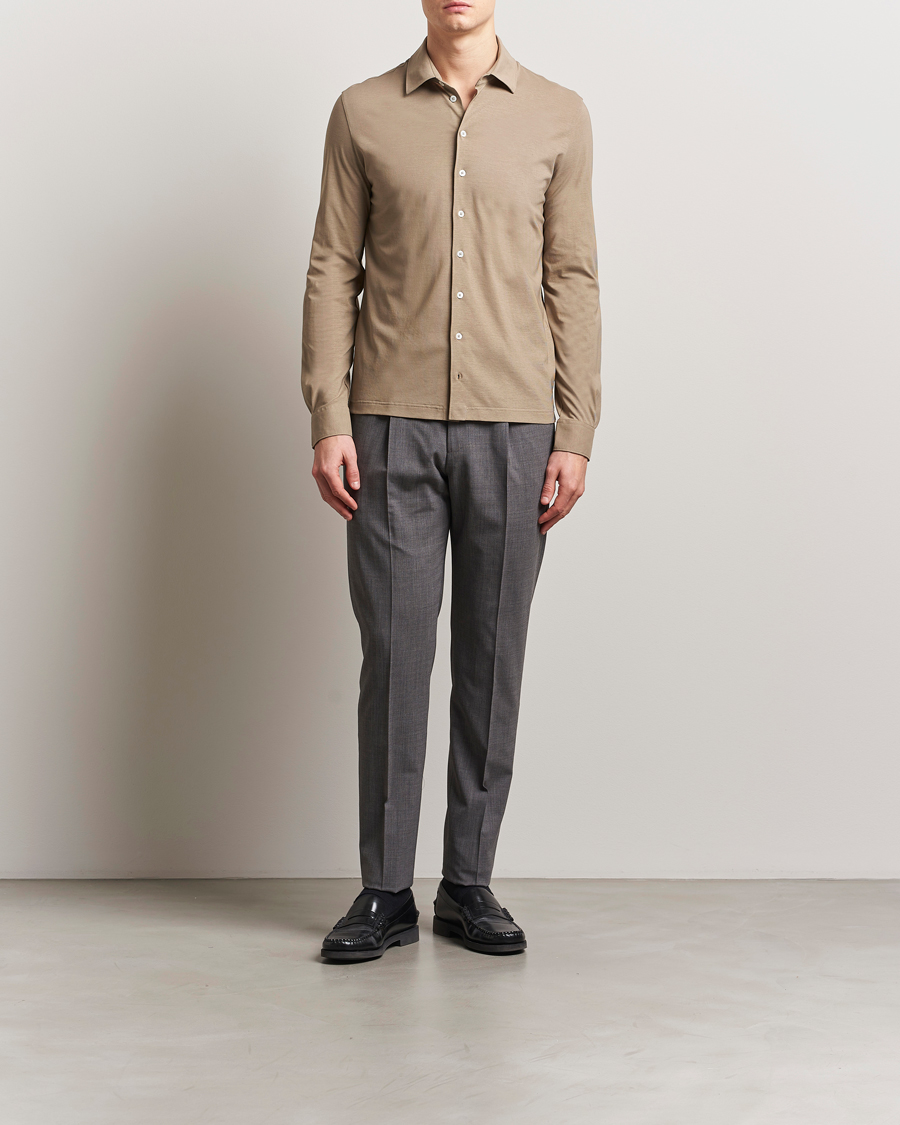 Mies | Kauluspaidat | Herno | Cotton Crepe Shirt Olive