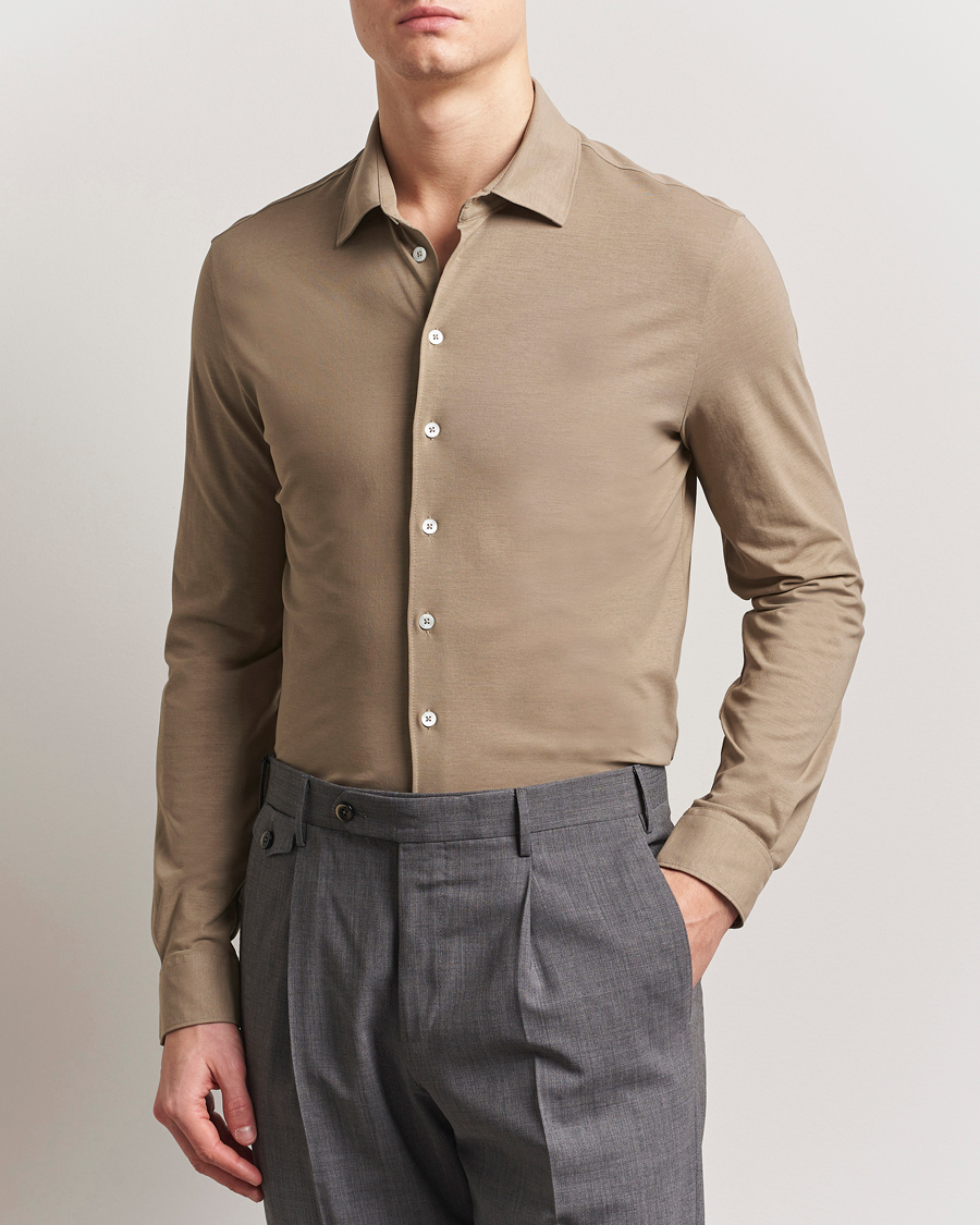 Mies | Kauluspaidat | Herno | Cotton Crepe Shirt Olive
