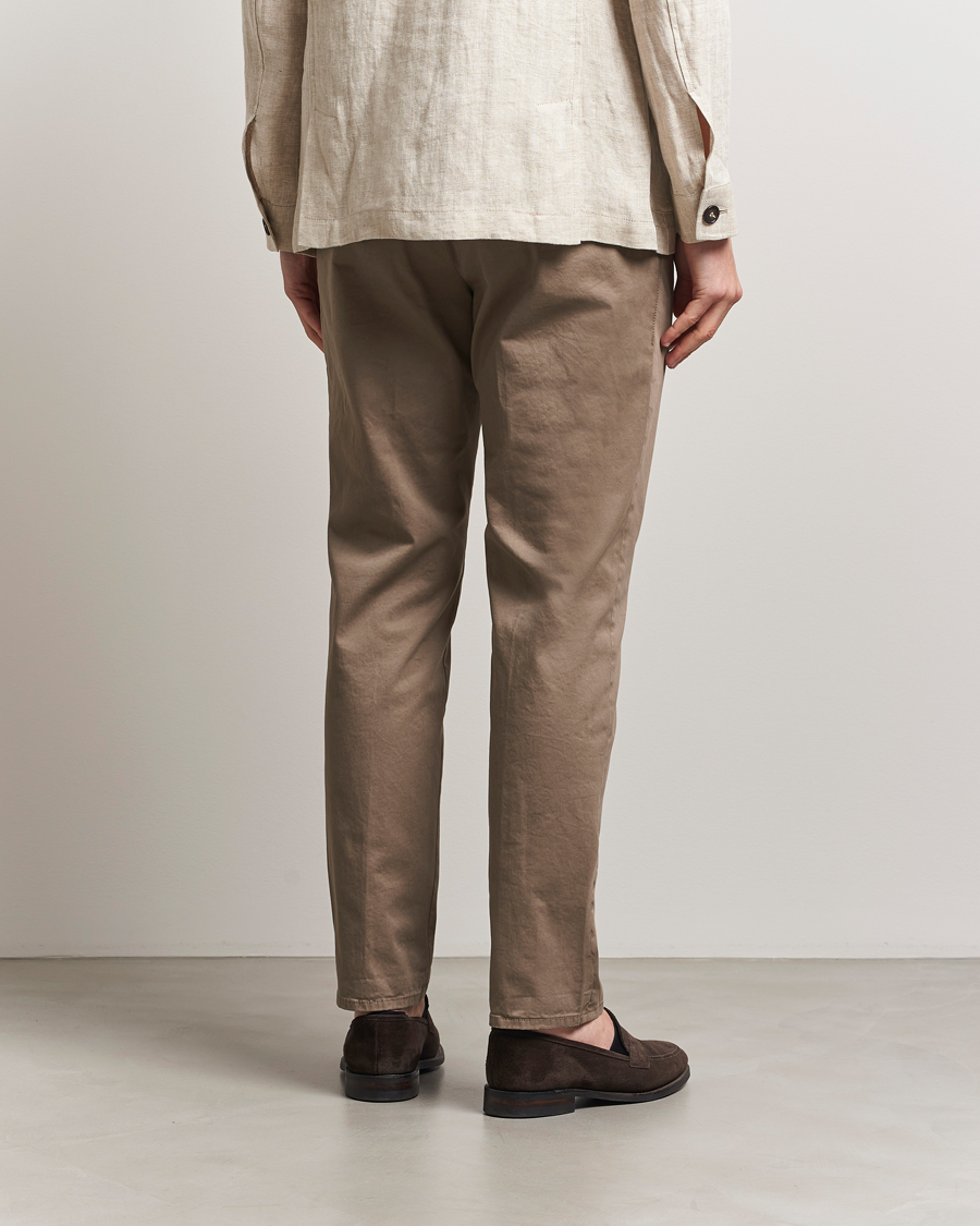 Mies | Housut | Incotex | Tapered Fit Pleated Slacks Brown