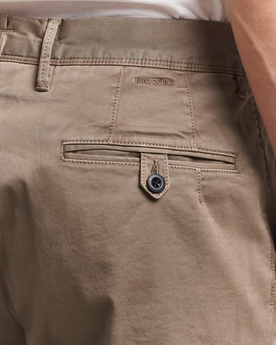 Mies | Housut | Incotex | Tapered Fit Pleated Slacks Brown