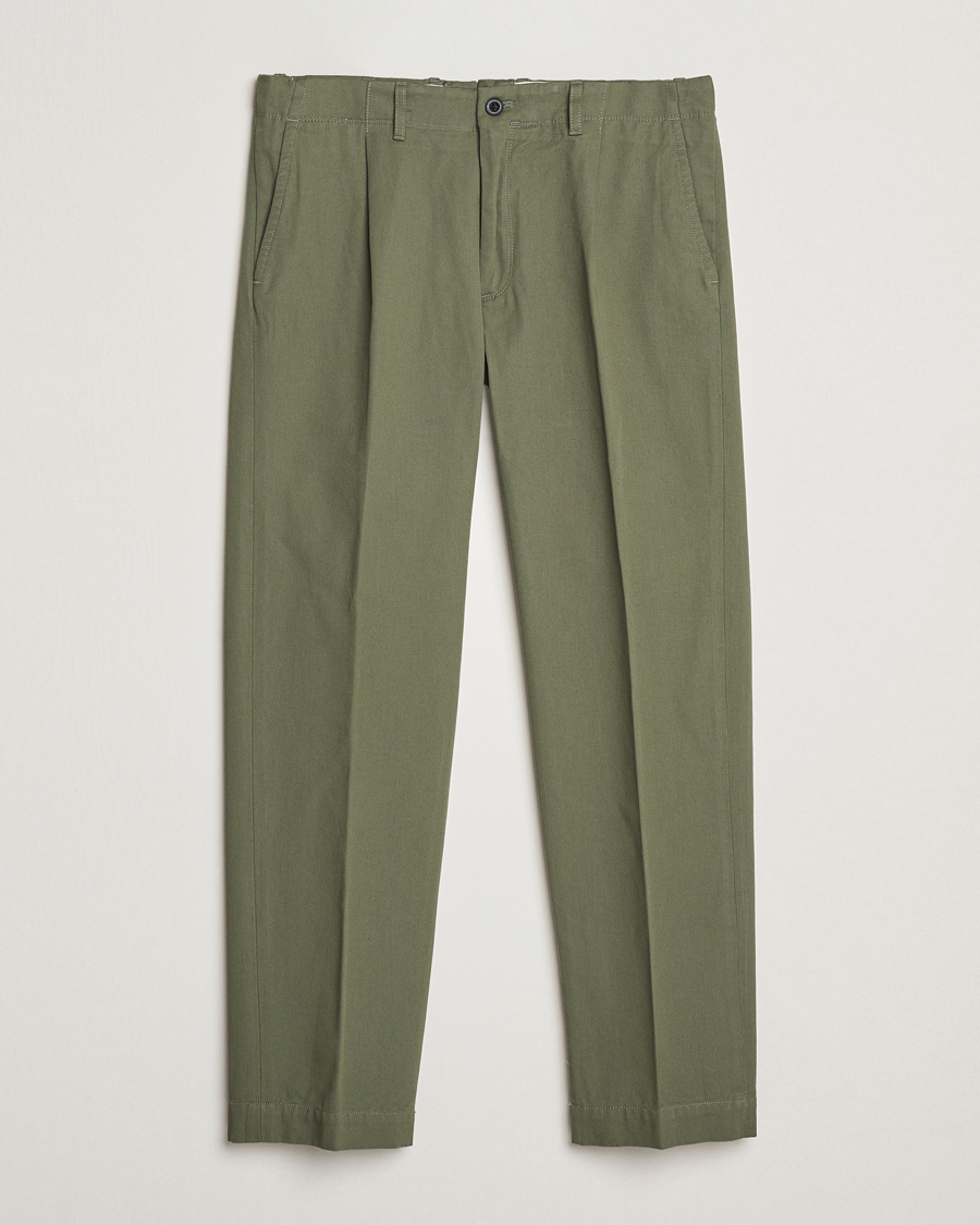 Mies | Housut | Incotex | Regular Fit Uniform Cotton Slacks Military
