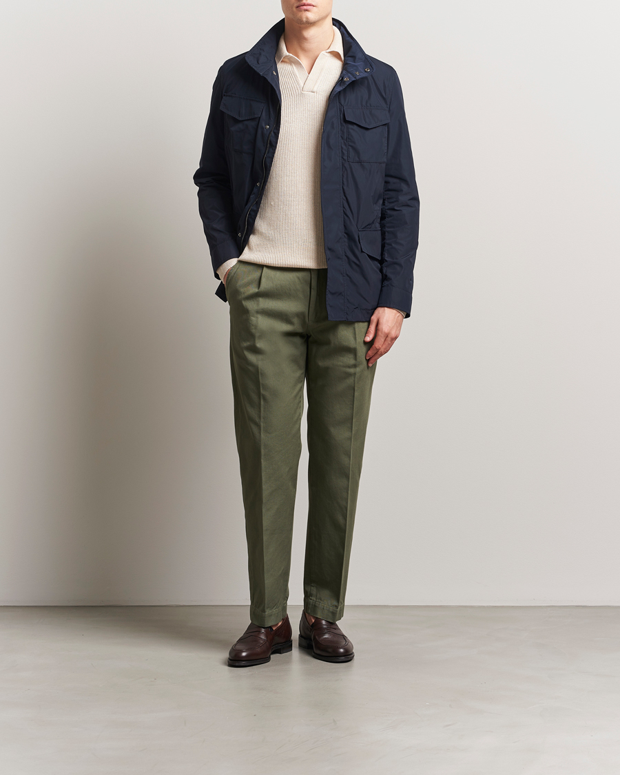 Mies | Housut | Incotex | Regular Fit Uniform Cotton Slacks Military