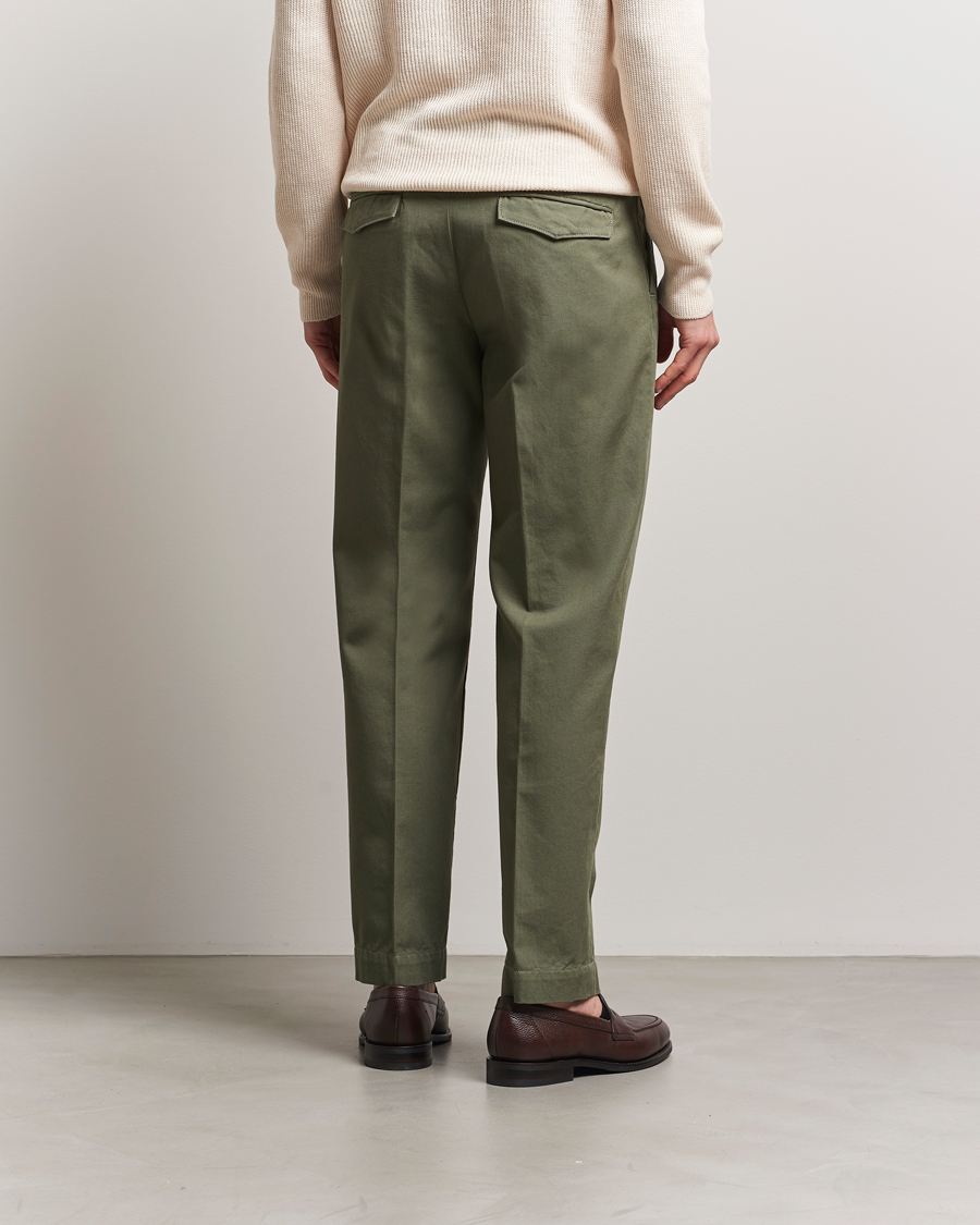 Mies | Housut | Incotex | Regular Fit Uniform Cotton Slacks Military