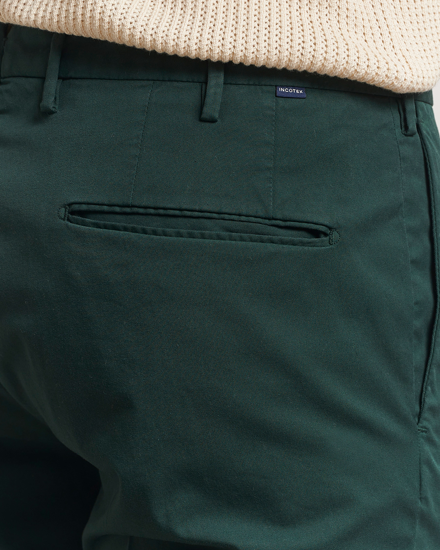 Mies | Housut | Incotex | Slim Fit Comfort Chinos Dark Green