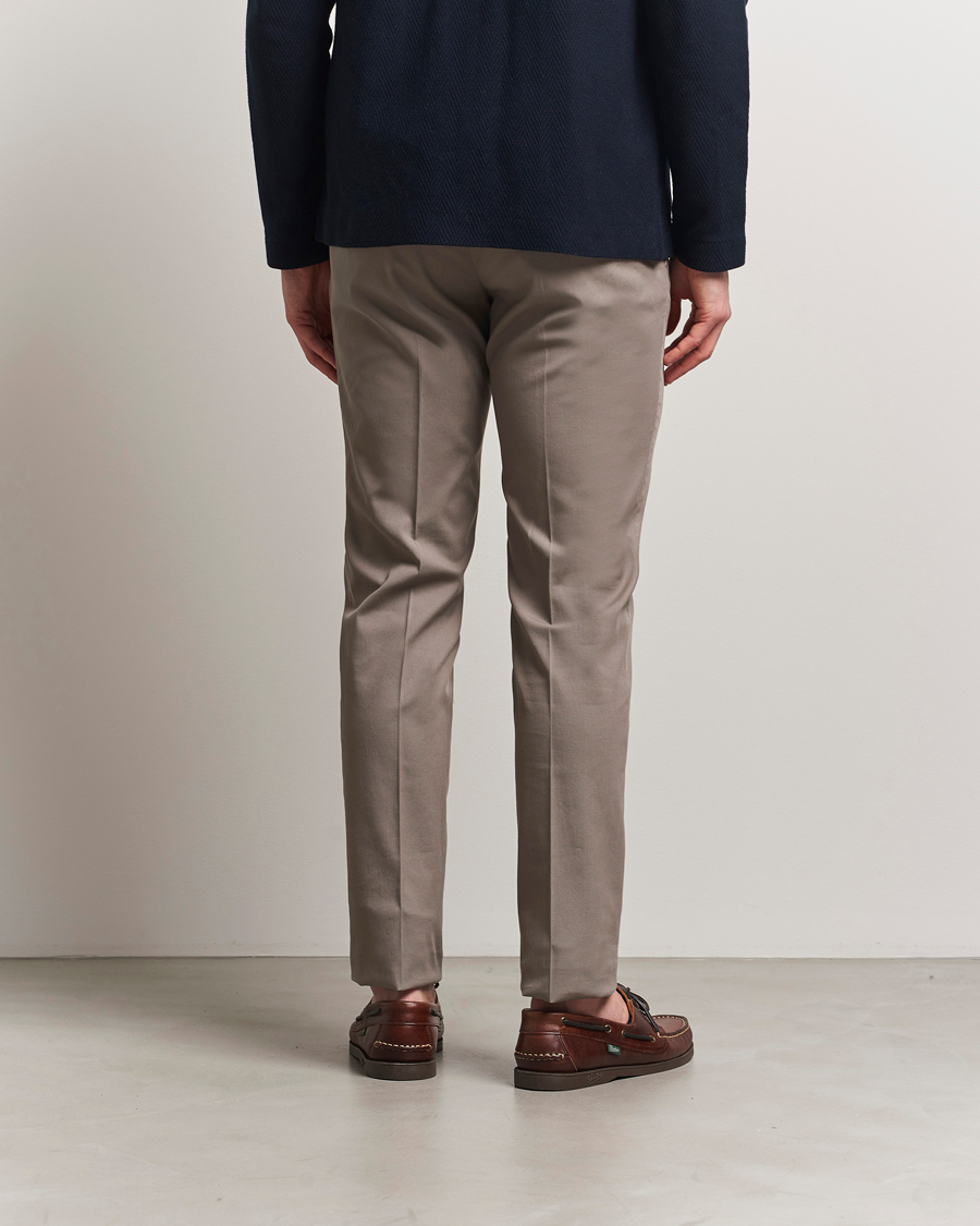 Mies | Housut | Incotex | Slim Fit Micro Structure Cotton Chinos Brown
