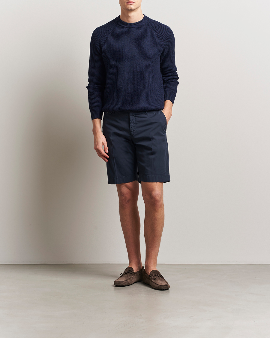 Mies | Shortsit | Incotex | Cotton Comfort Shorts Navy