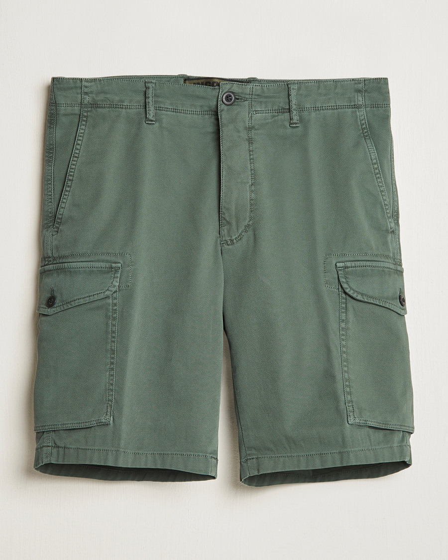 Mies | Shortsit | Incotex | Cotton Cargo Shorts Bottle Green