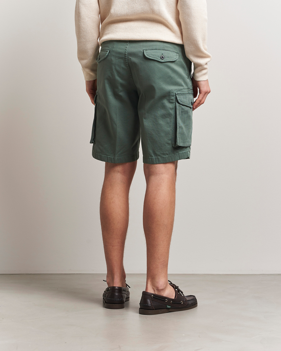 Mies | Shortsit | Incotex | Cotton Cargo Shorts Bottle Green