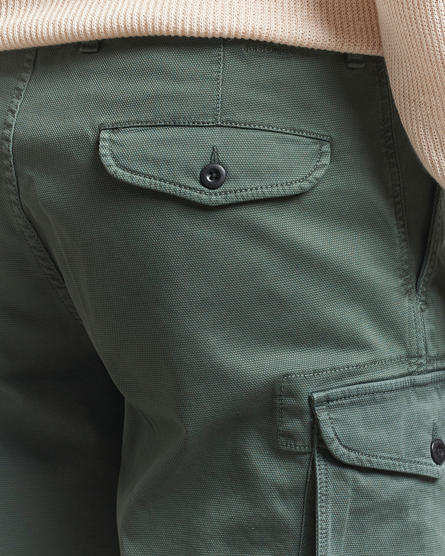 Mies | Shortsit | Incotex | Cotton Cargo Shorts Bottle Green