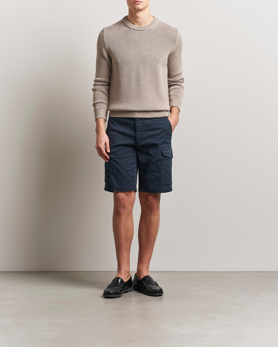 Mies | Shortsit | Incotex | Cotton Cargo Shorts Navy