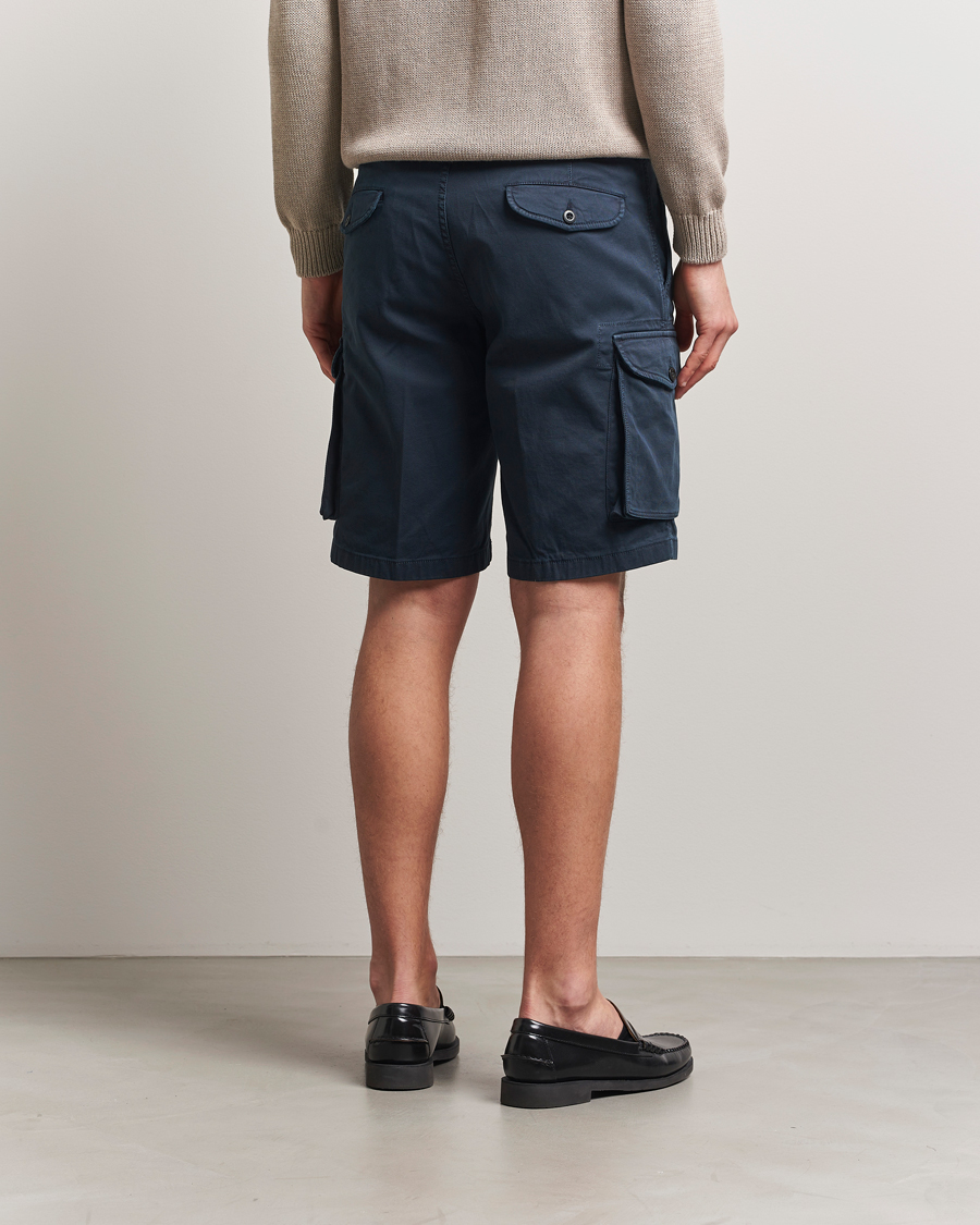 Mies | Shortsit | Incotex | Cotton Cargo Shorts Navy