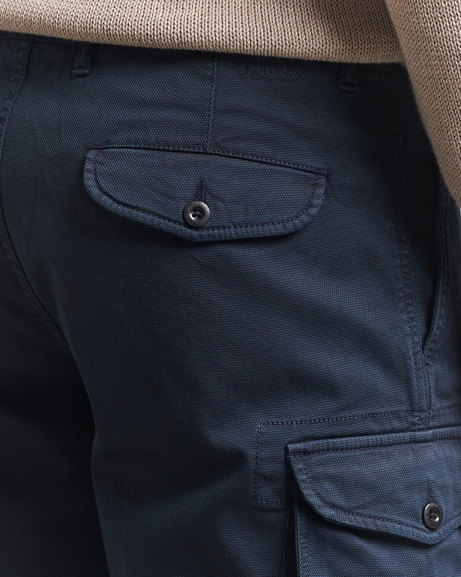 Mies | Shortsit | Incotex | Cotton Cargo Shorts Navy