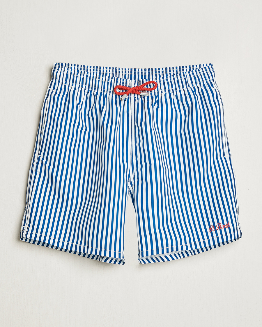 Mies | Uimahousut | MC2 Saint Barth | Printed Nylon Swim Shorts Dark Blue Stripes