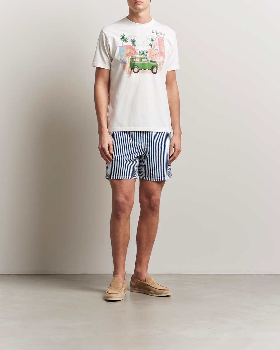 Mies | Uimahousut | MC2 Saint Barth | Printed Nylon Swim Shorts Dark Blue Stripes