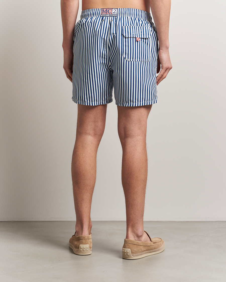 Mies | Uimahousut | MC2 Saint Barth | Printed Nylon Swim Shorts Dark Blue Stripes