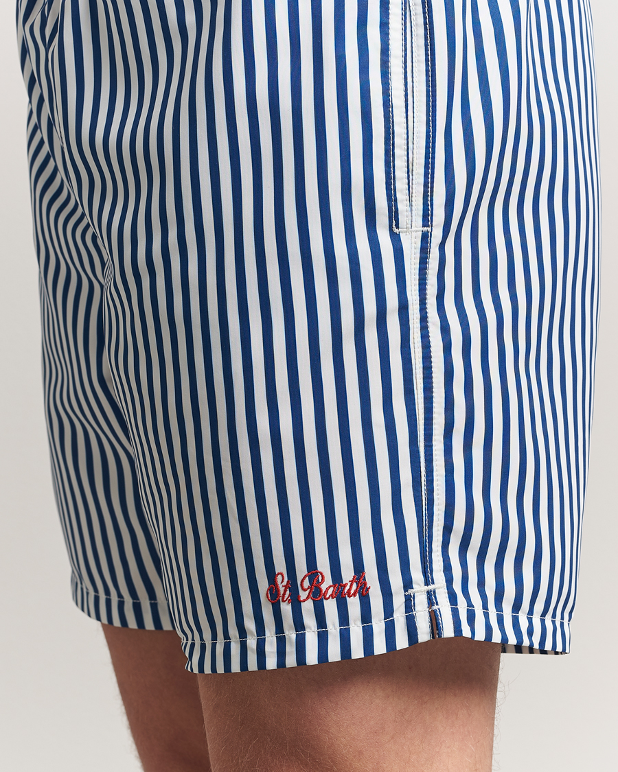 Mies | Uimahousut | MC2 Saint Barth | Printed Nylon Swim Shorts Dark Blue Stripes