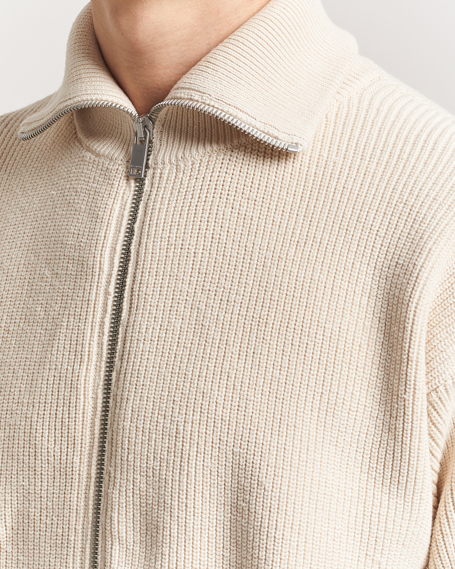 Mies | Puserot | Jil Sander | Rib Full Zip Cardigan Porcelain