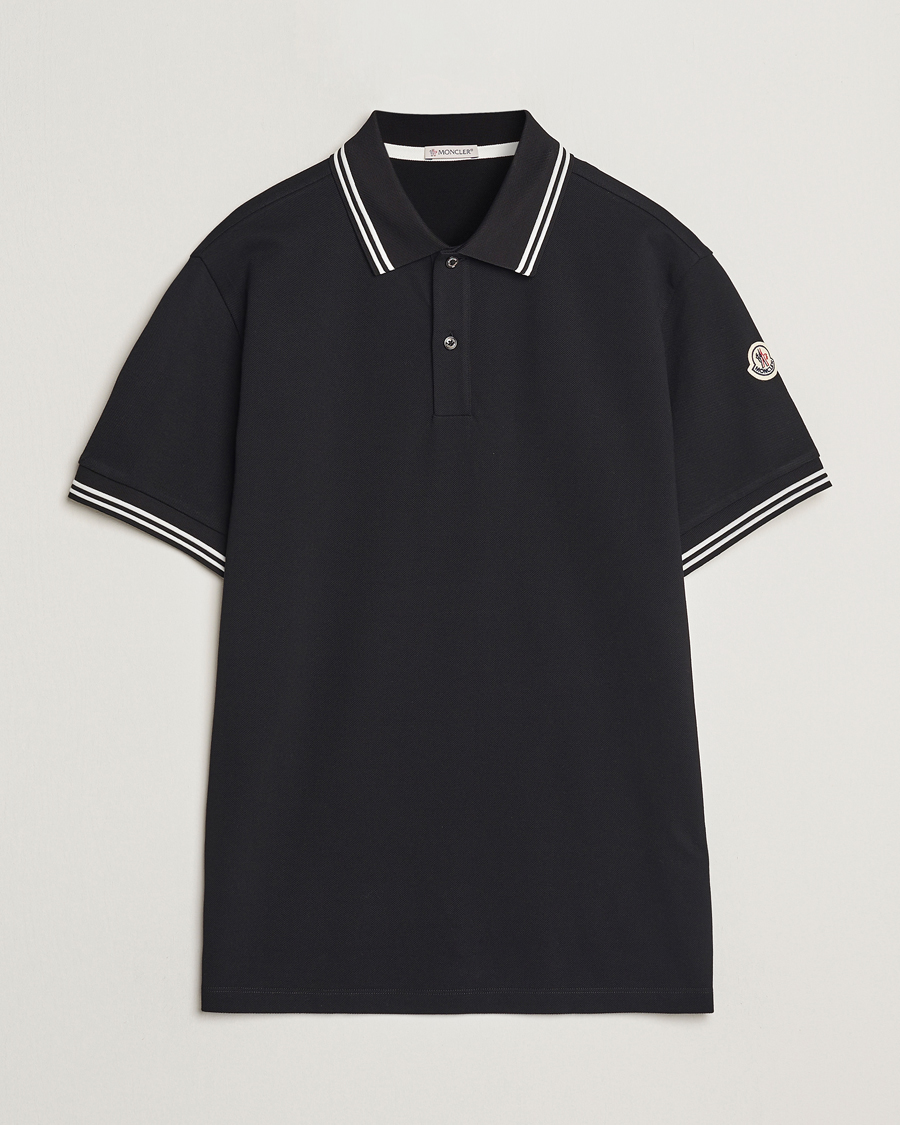 Mies | Pikeet | Moncler | Contrast Rib Polo Black