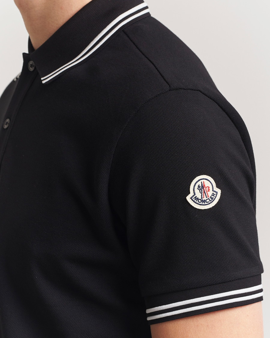 Mies | Pikeet | Moncler | Contrast Rib Polo Black